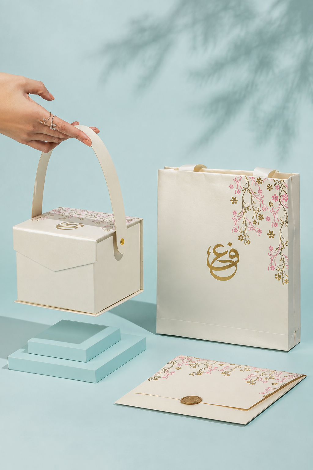 Blessing gift box, shopping bag and matching stationery